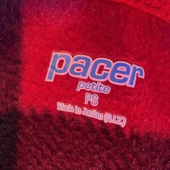 Pacer Plaid Fleece Jacket Womens Red Black White Size PS Lot Of 2 - Picture 6 of 10